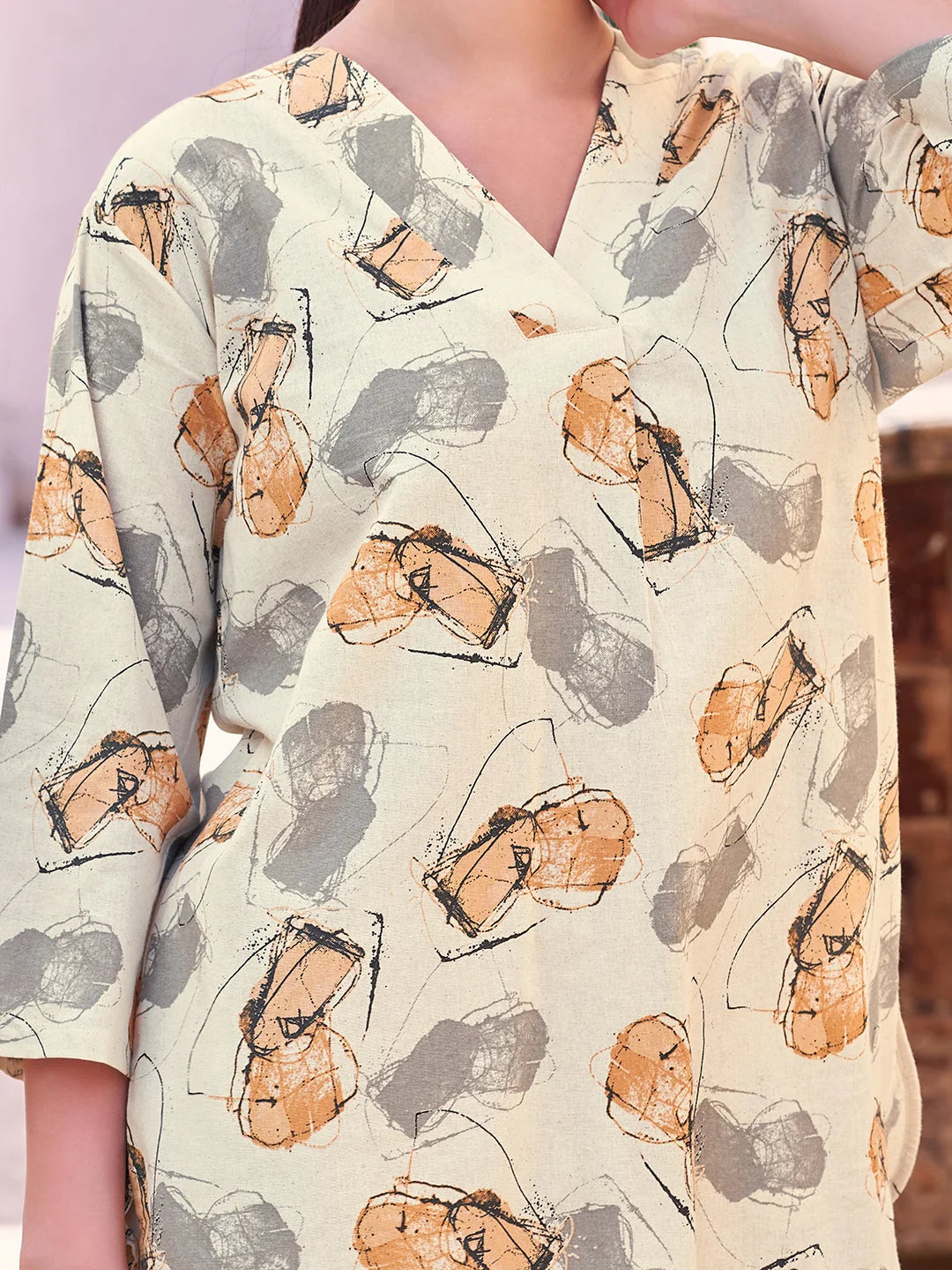 Mustard cotton co ord set online closer look 