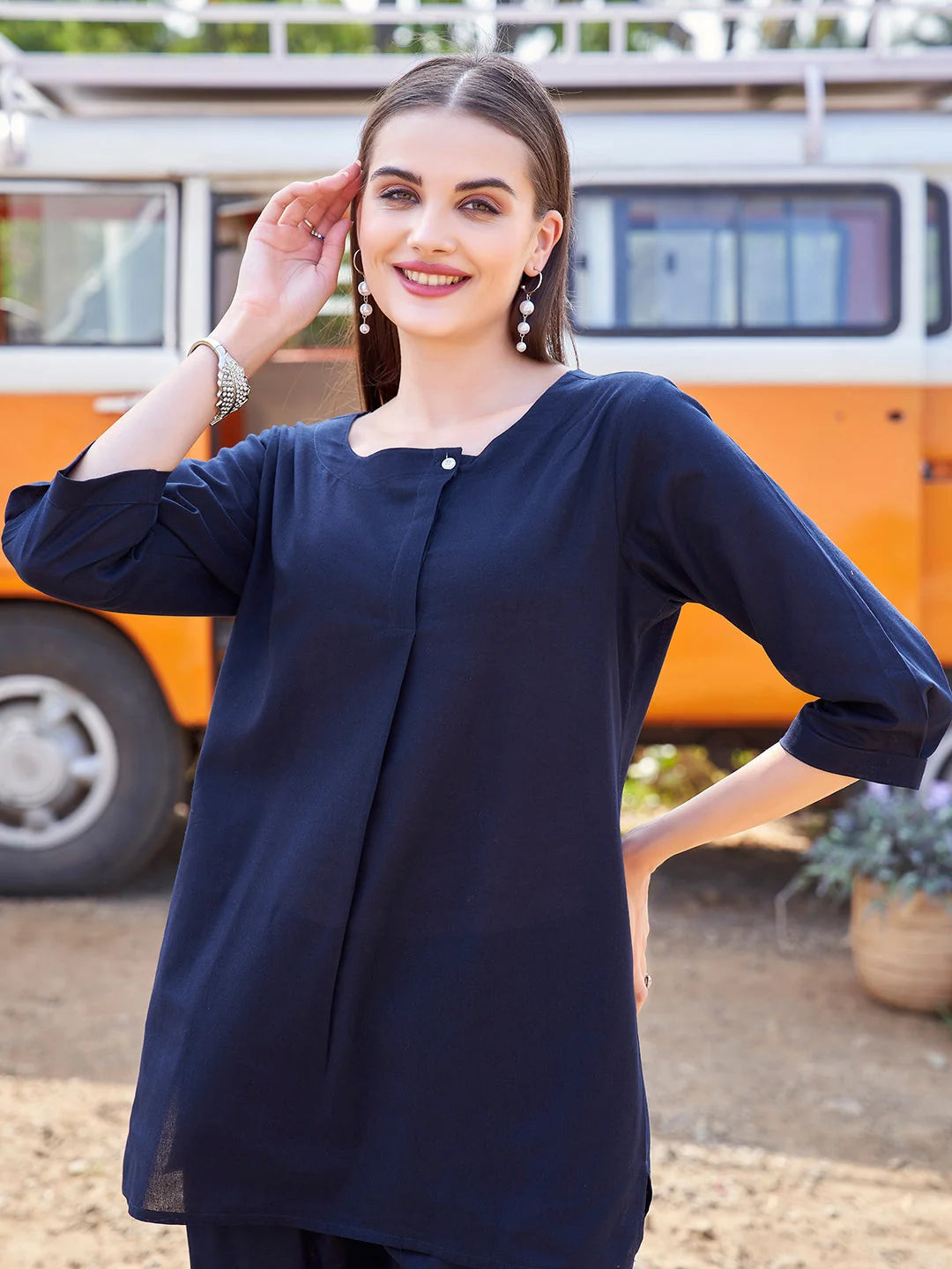 Navy Blue casual co ord set for women 