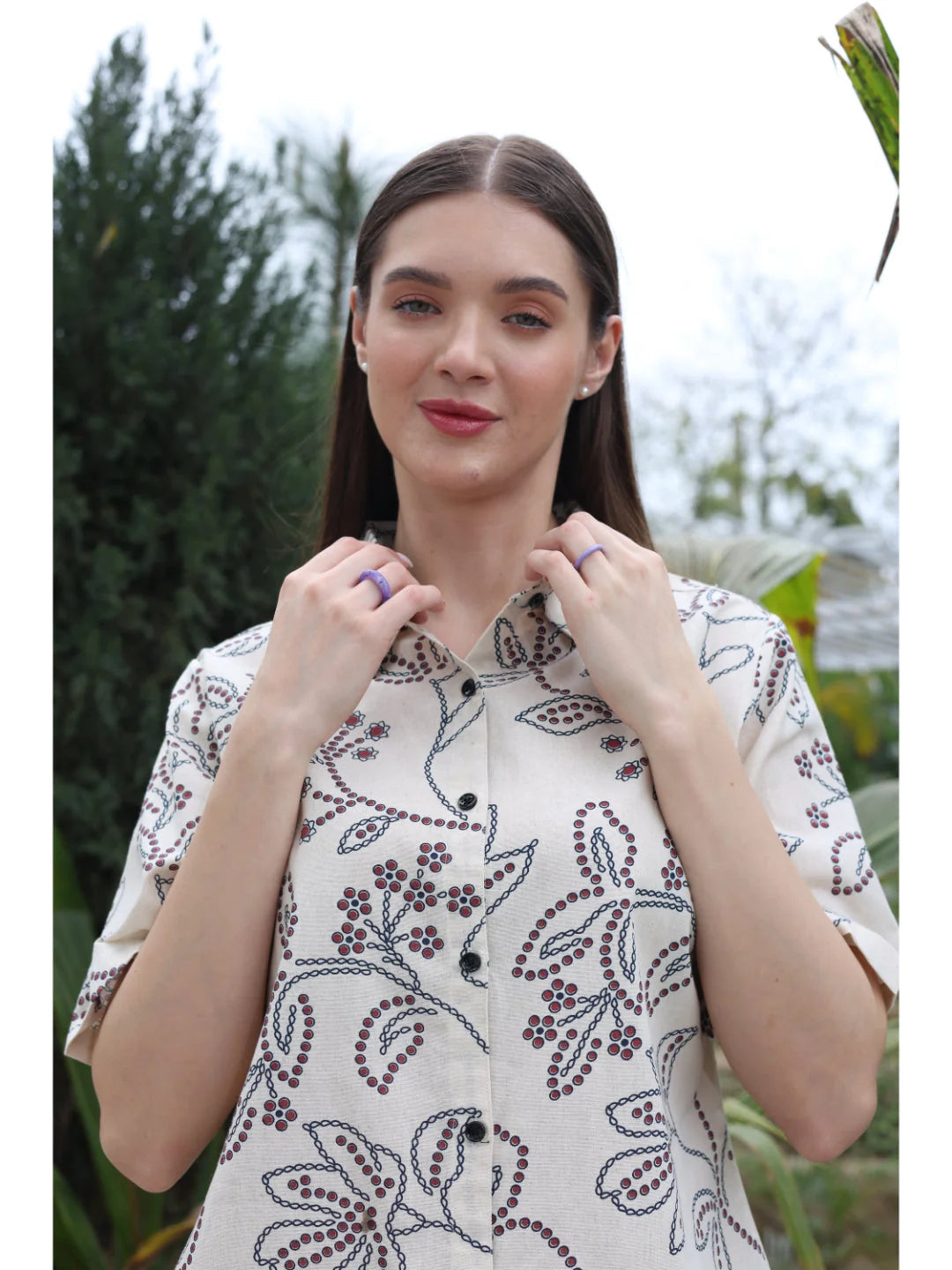 Navy Blue shorts co ord set closer view 