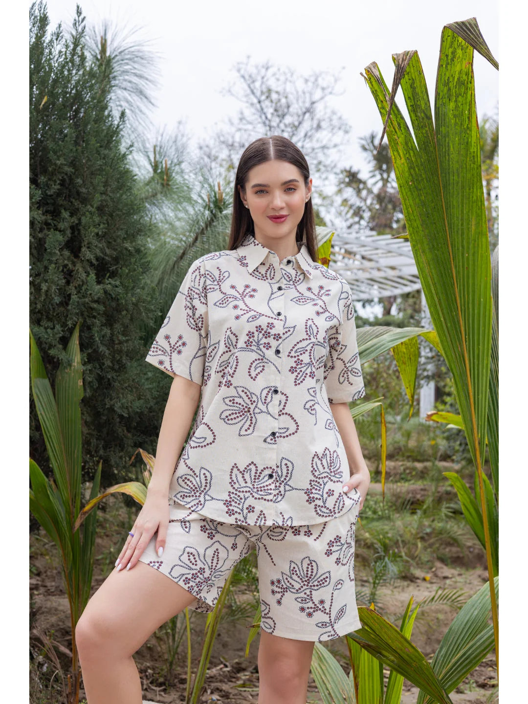 Navy Blue shorts co ord set online 