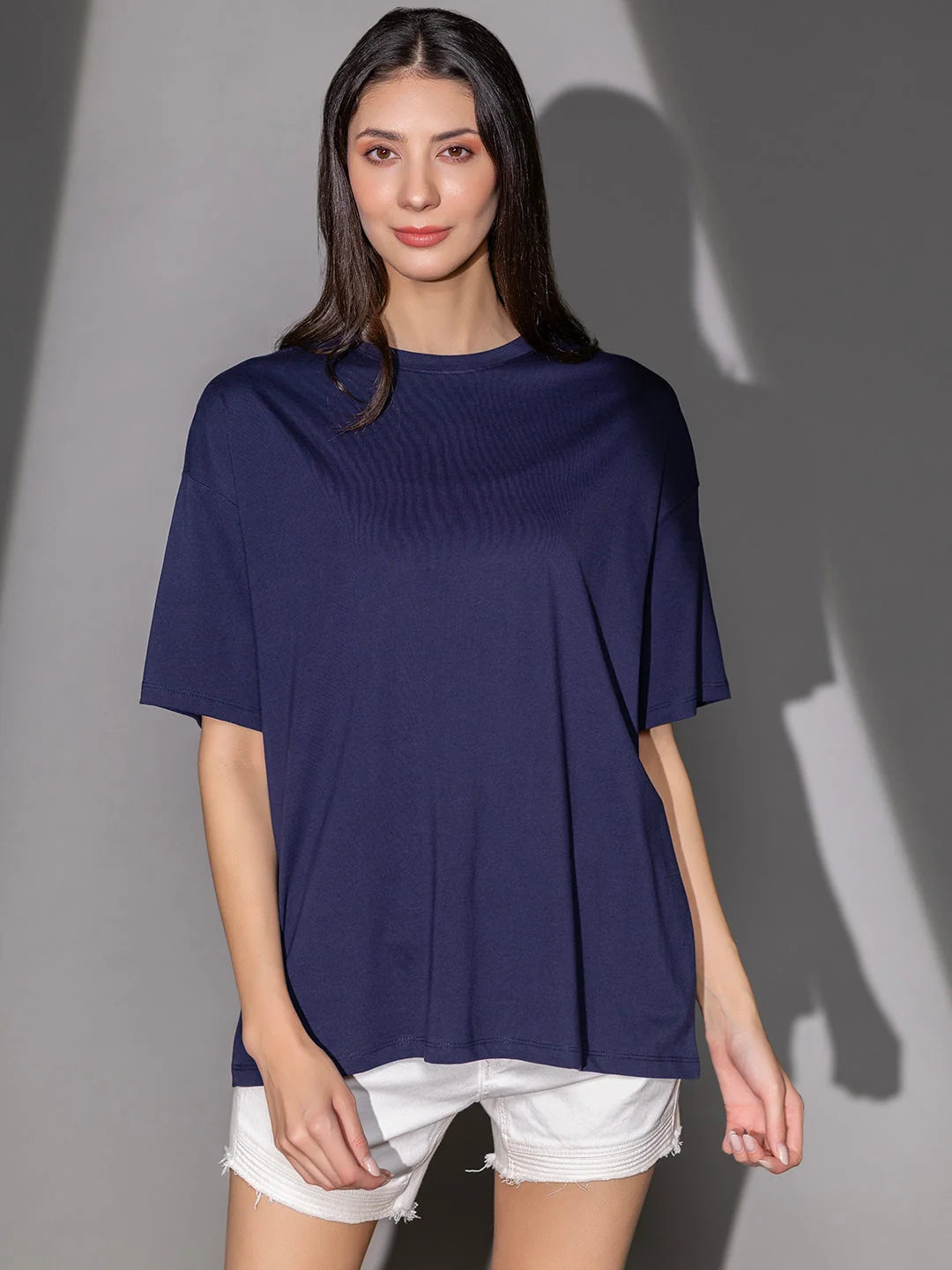 Navy Oversized relaxed t shirt for women 