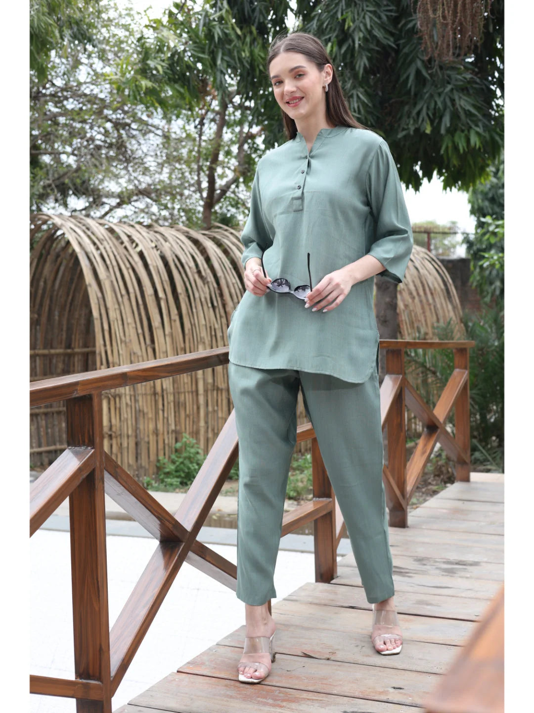 Olive Casual Co Ord Set Dresses online 