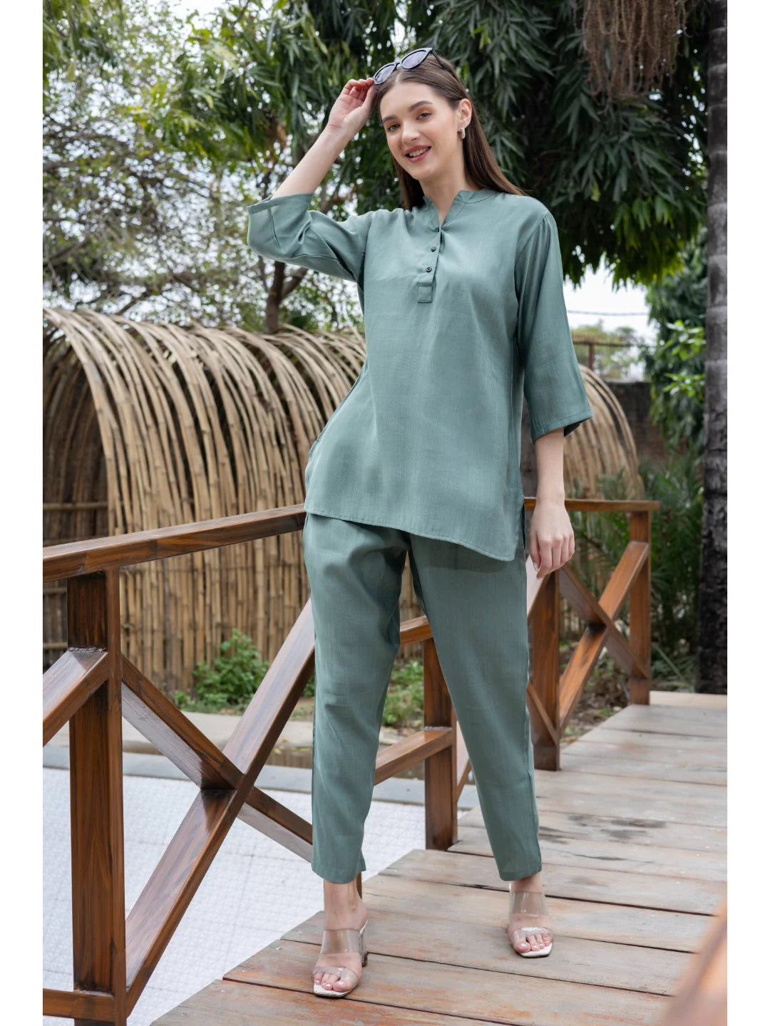 Olive Casual Co Ord Set Dresses online in India 
