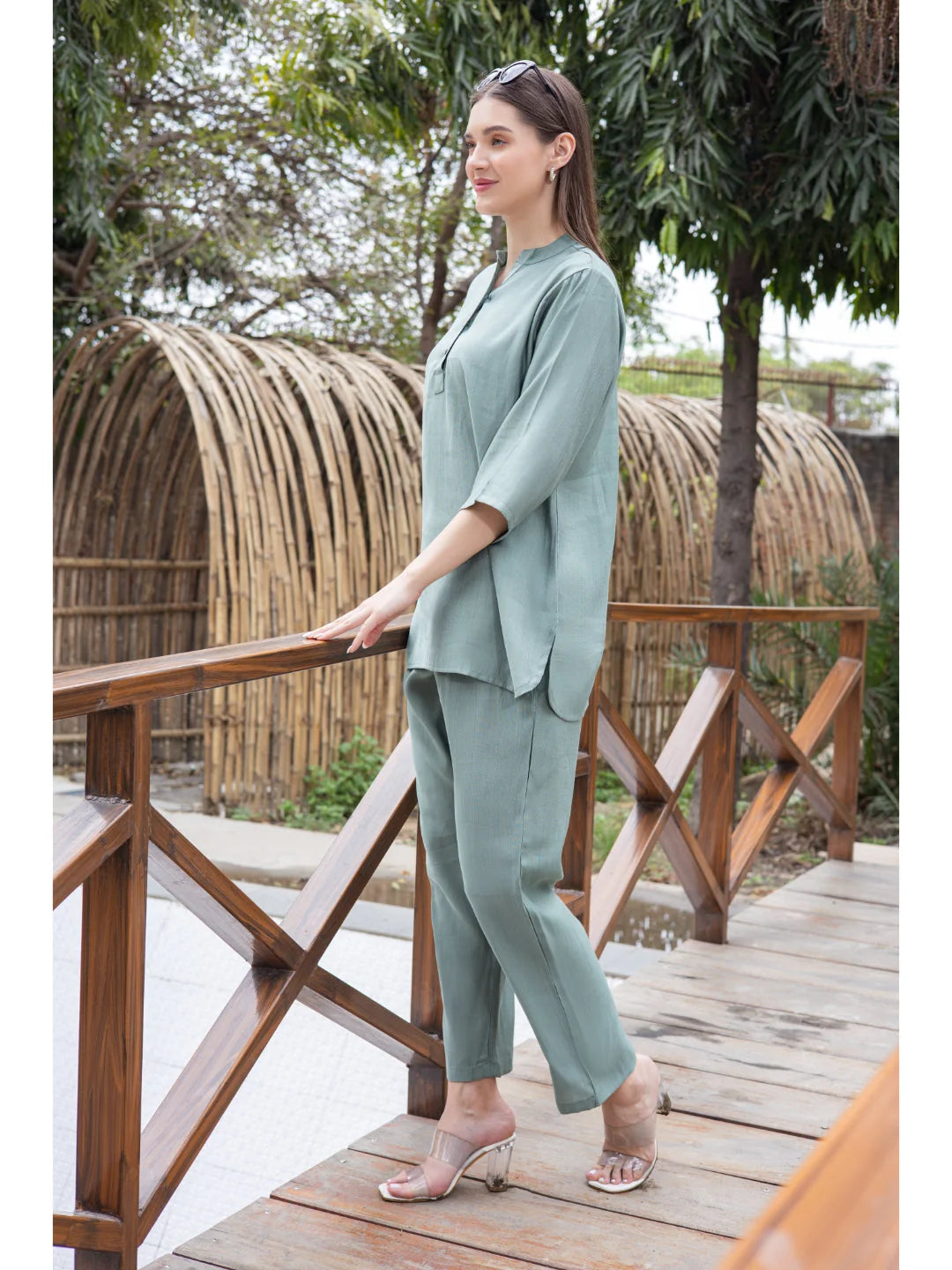 Olive Casual Co Ord Set Dresses side view 