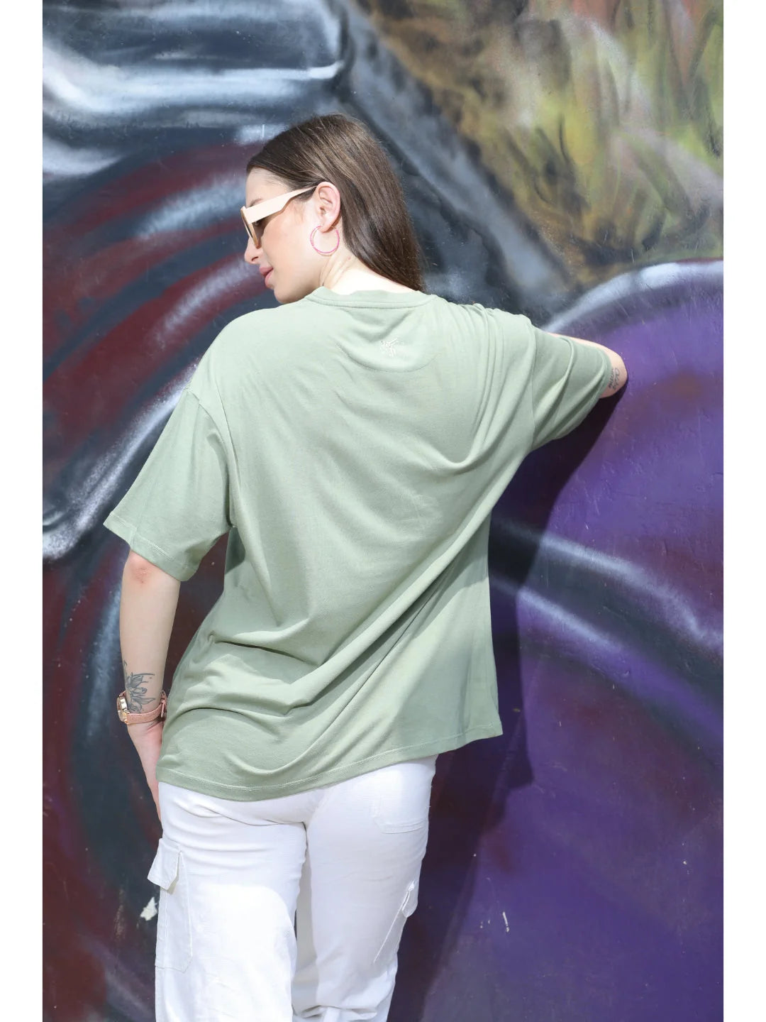 Olive Oversized t shirt for women trendy style 