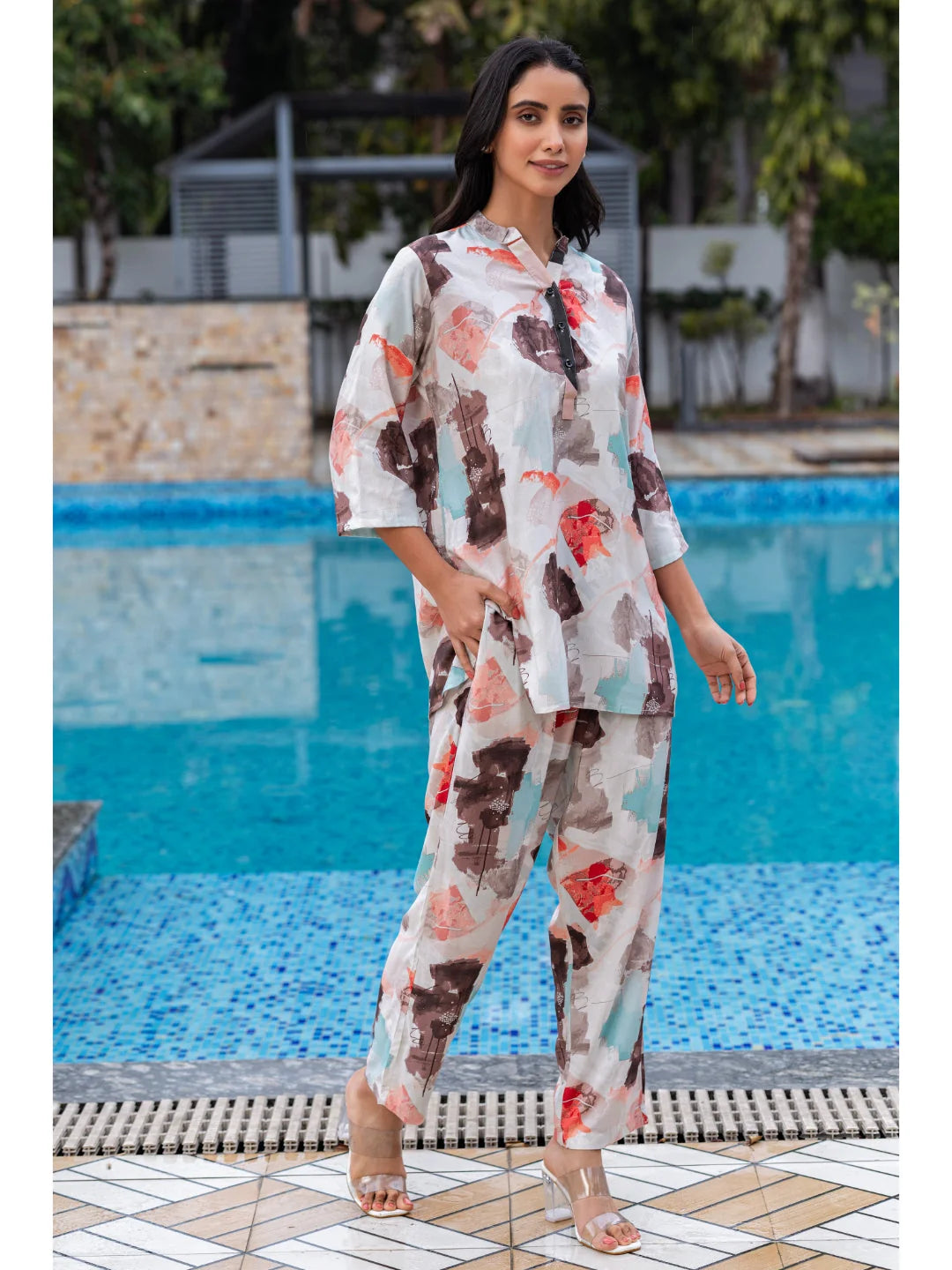 Orange co ord dress set 