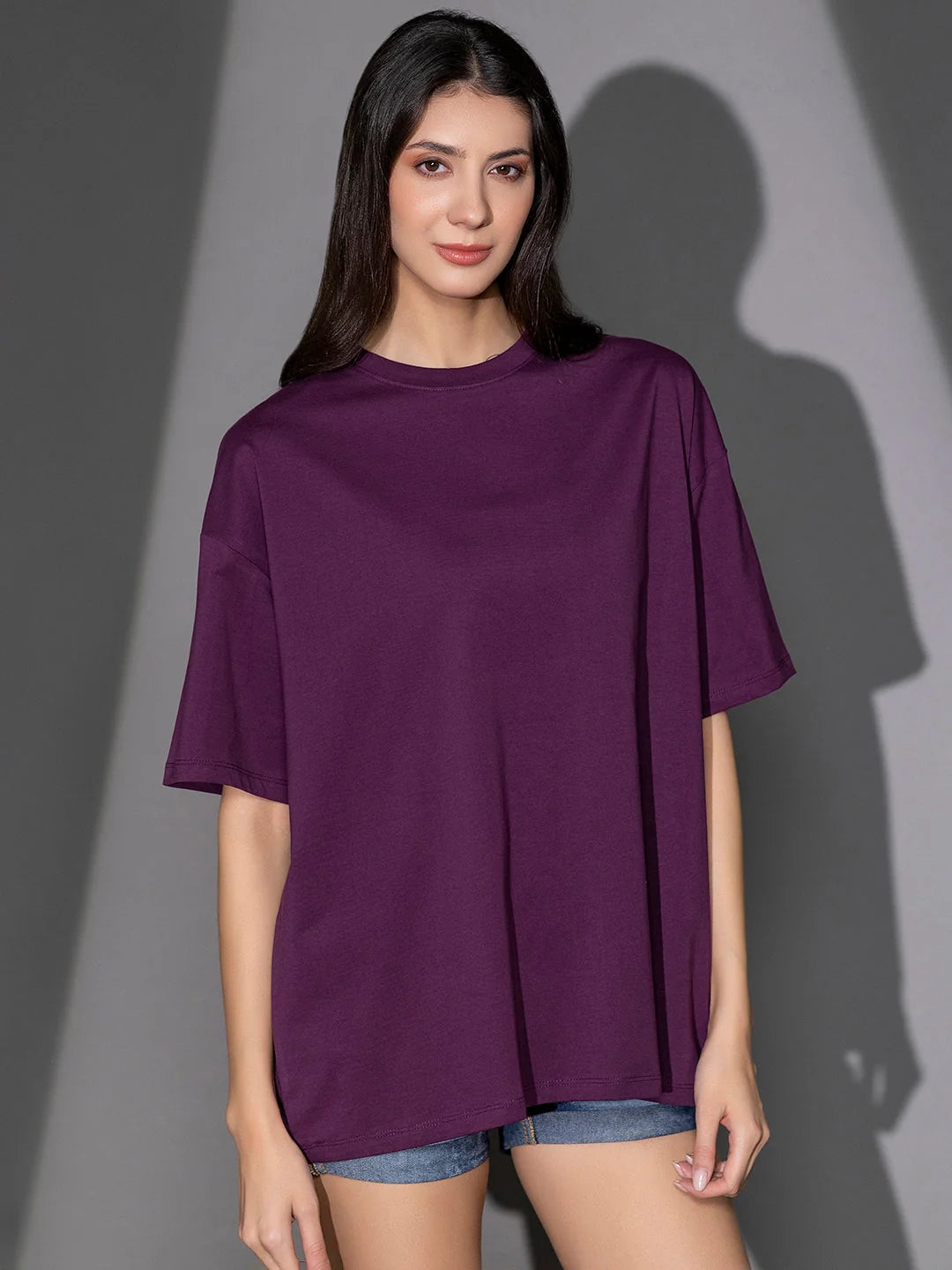 P. Wine  casual Oversized t shirt for women online India Tittli