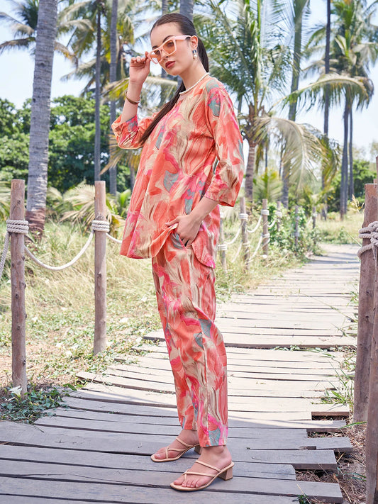Peach Relaxed Co Ord Sets India 