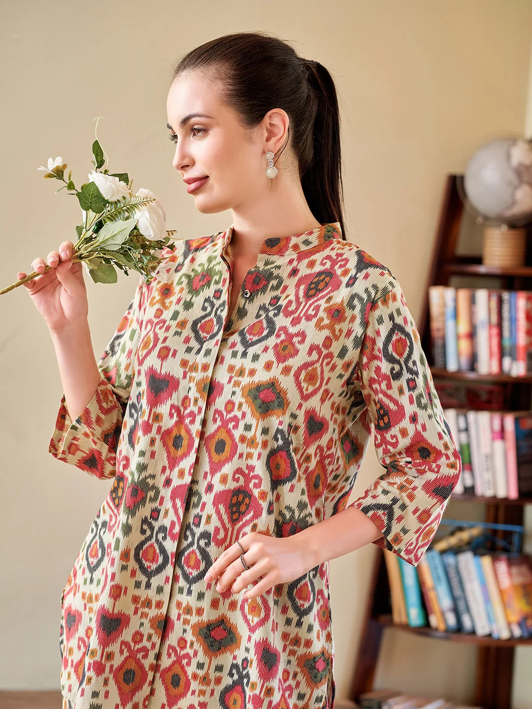 Pink Black Printed cotton Co Ord Sets closer look 