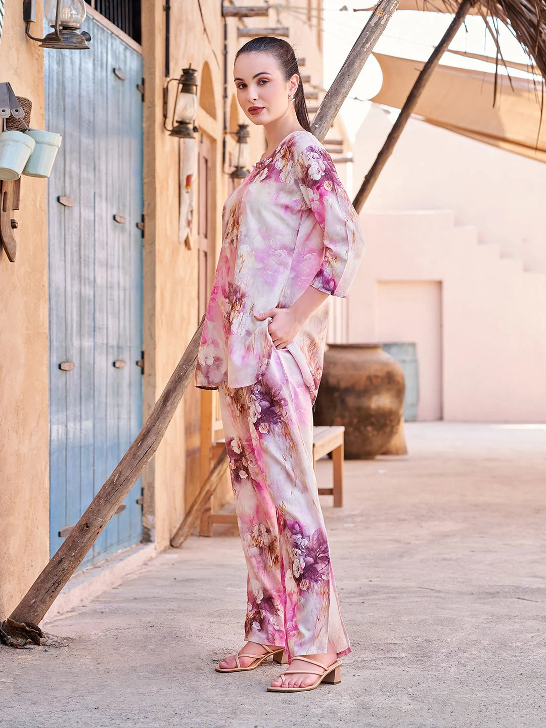 Pink Floral Casual Co Ord Sets online 
