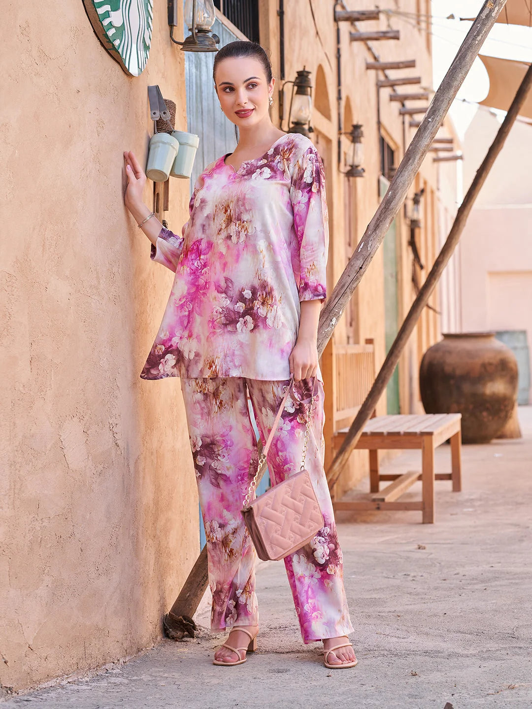 Pink Floral Casual Co Ord Sets online India 