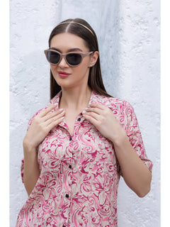 Latest Printed Co-Ord Set Shorts Set (Pink)