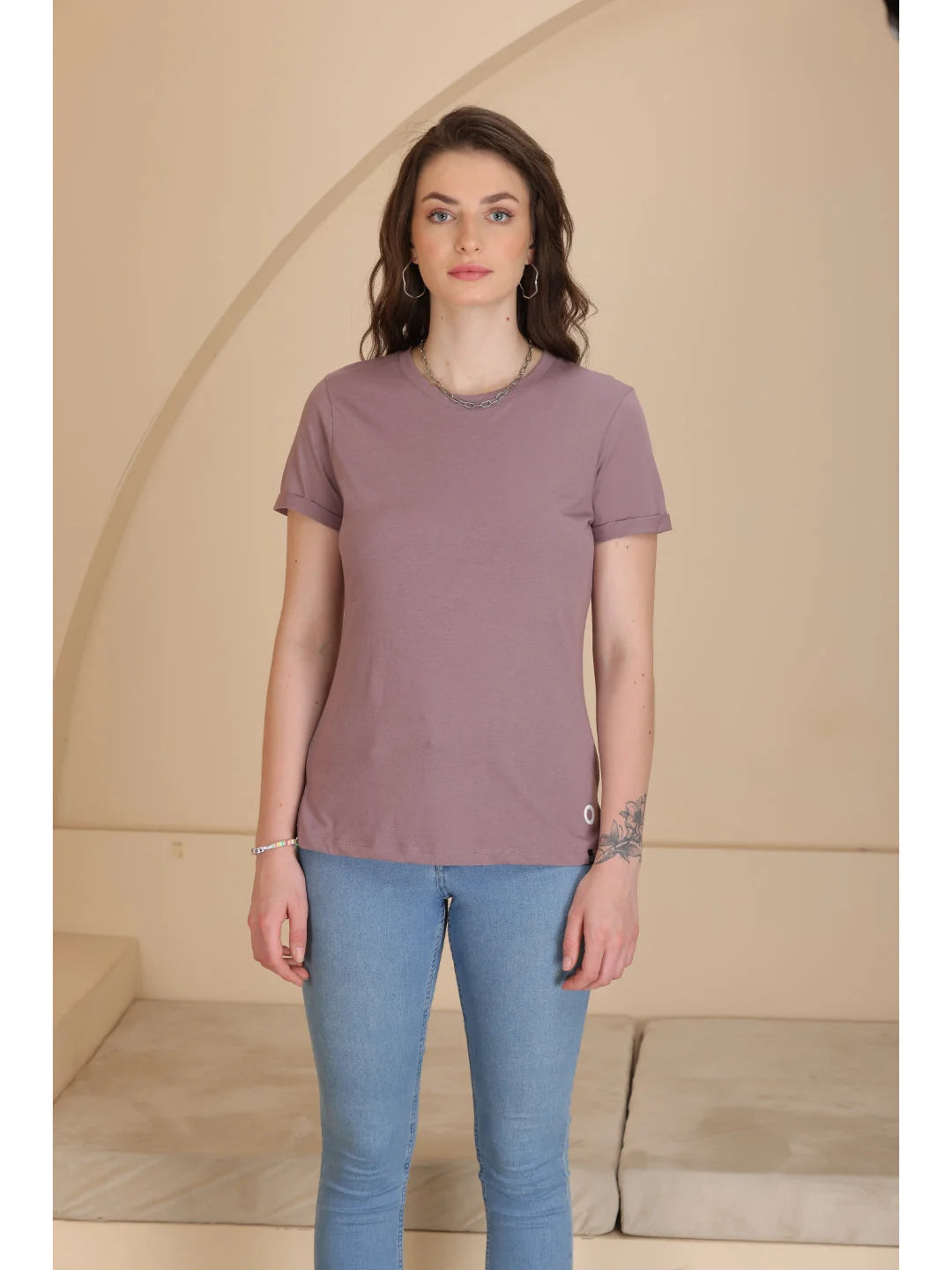 Plain t shirt for women in Bronze 