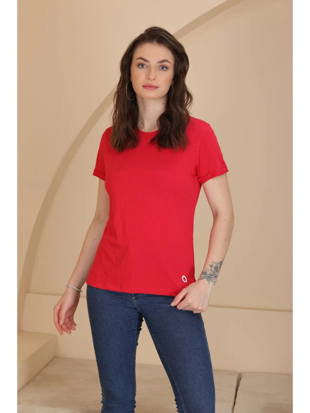 Plain t shirt for women in Red 
