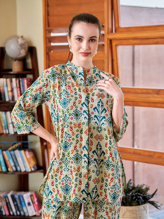 Printed cotton Co Ord Sets Rama online India 