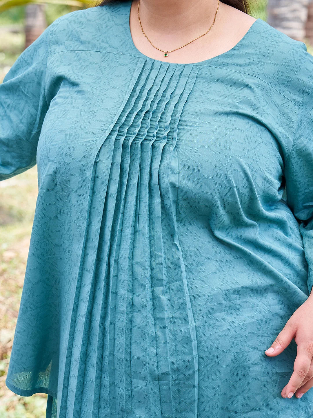 Rama Plus Size Pintuck Co ord Set for Women Closer Look