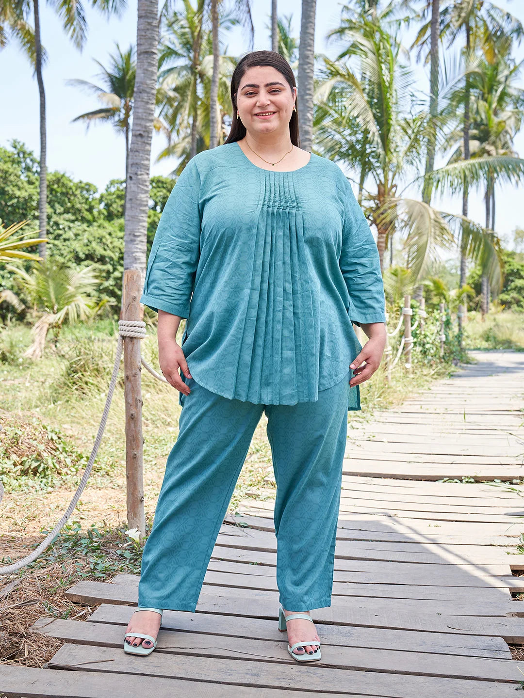 Rama Plus Size Pintuck Co ord Set for Women Stylish Look