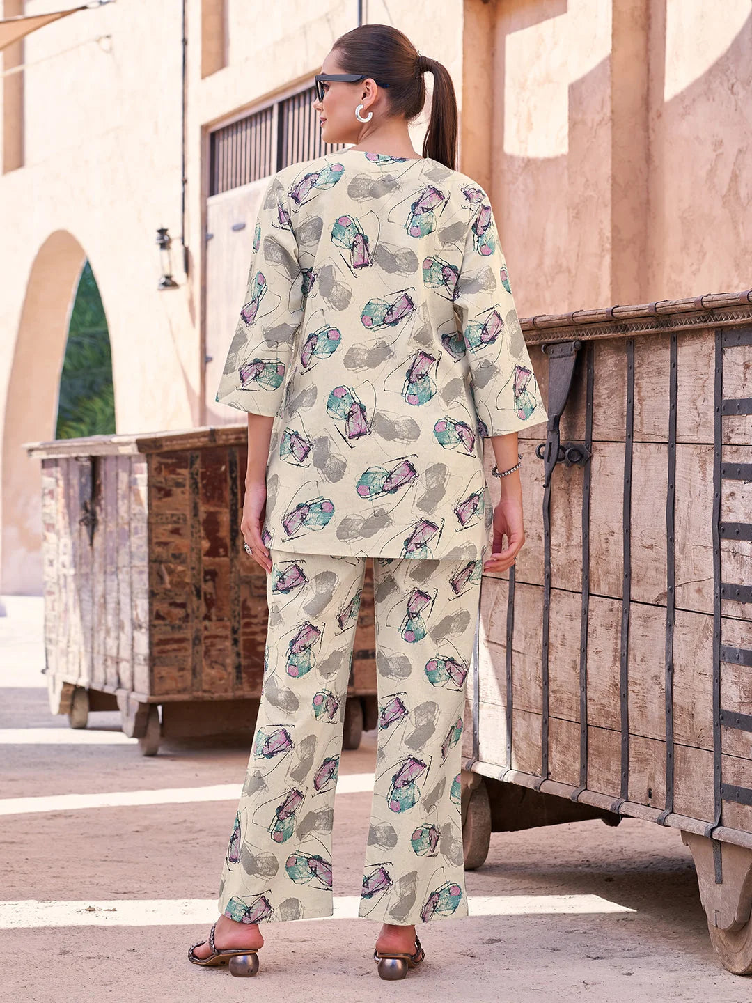 Rama cotton co ord set back view 