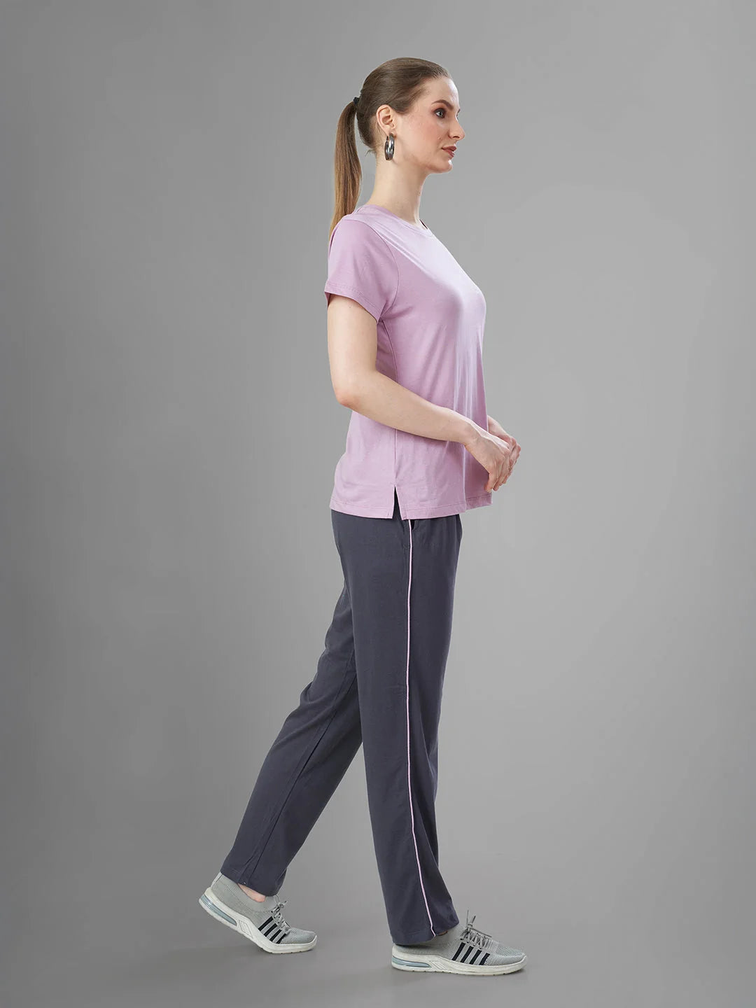 Rose Latest Cotton Night Suits for Women side view