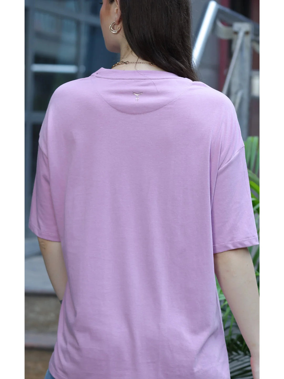 Rose Oversized t shirt for women back view 