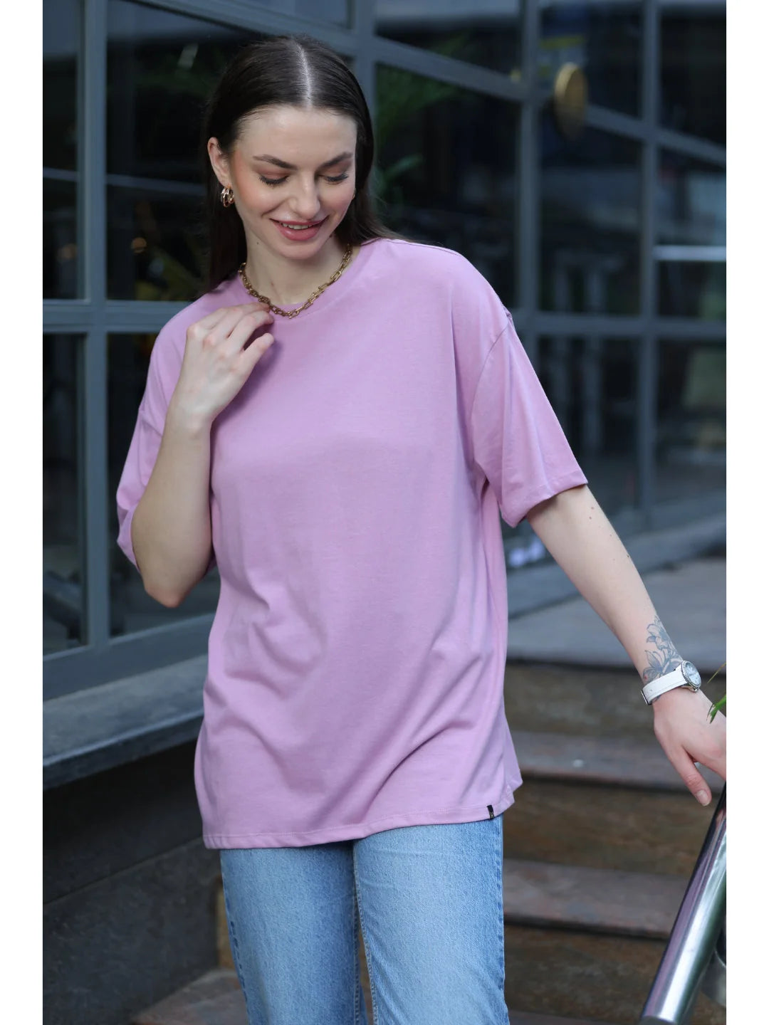Rose Oversized t shirt for women casual look 