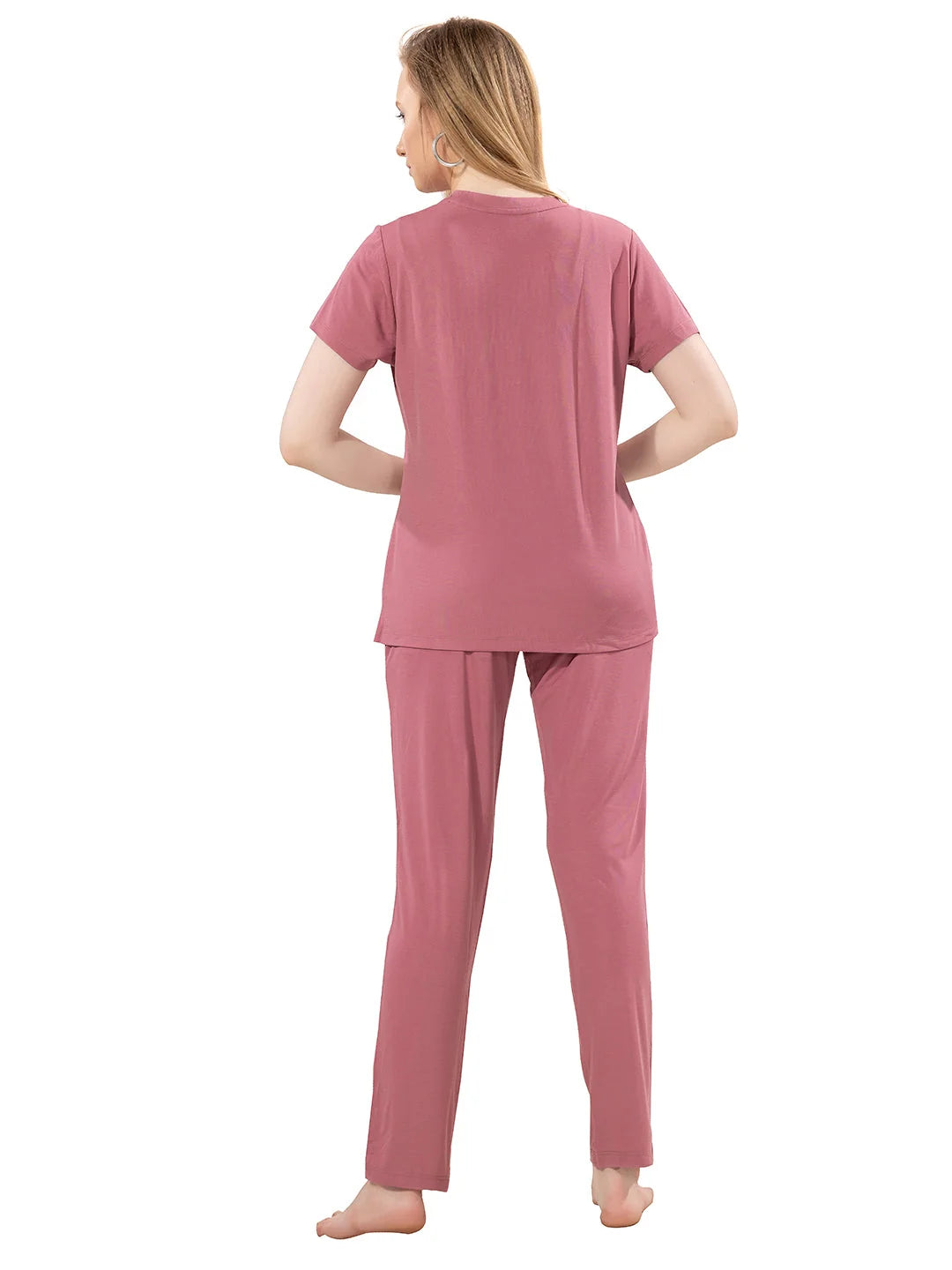 Rose pajama t-Shirt night dress for girls back view