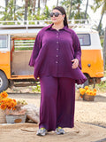 Rayon Tunic And Trouser Co-Ord Set (Wine)