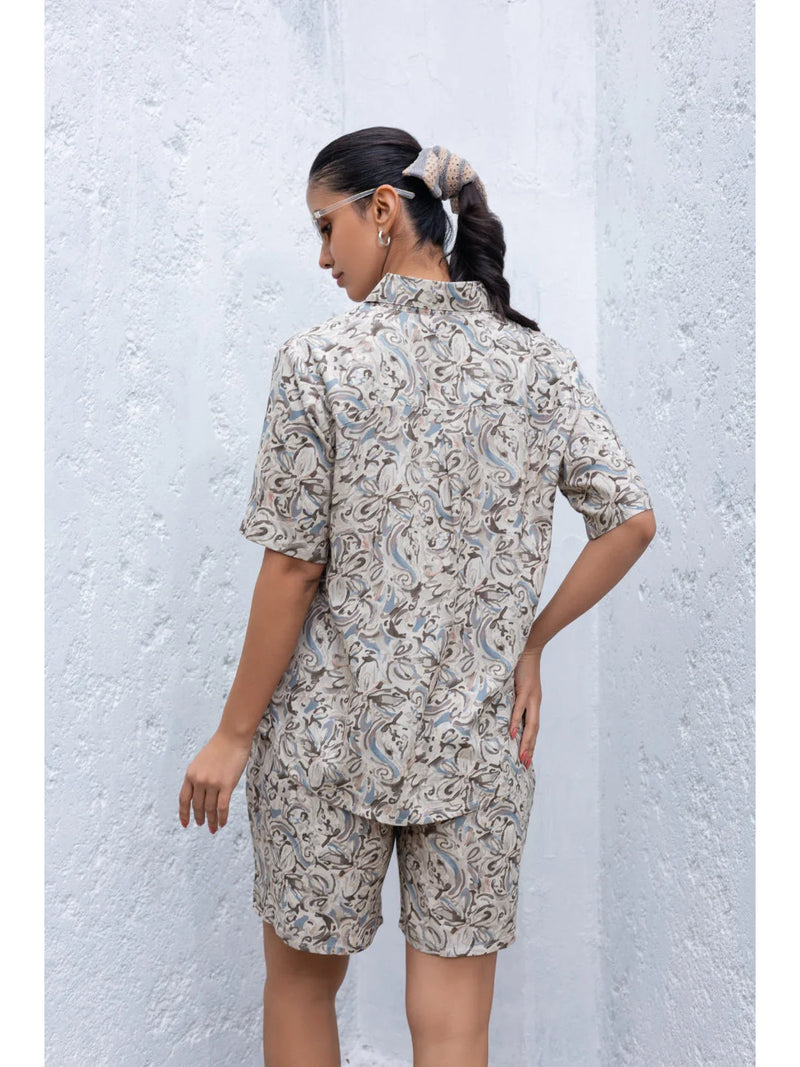 Skin night suit shorts set back view 