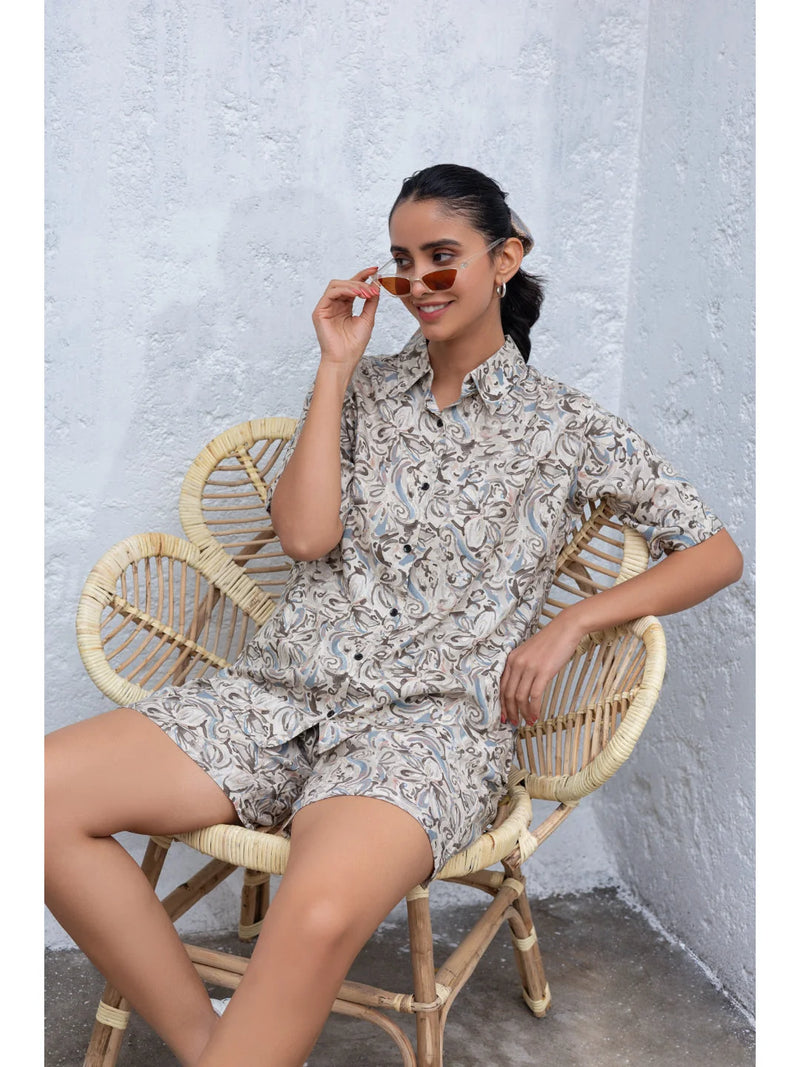 Skin night suit shorts set online 