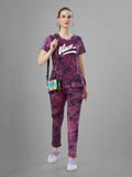 Tie & Dye Night Suit For Women (Wine)