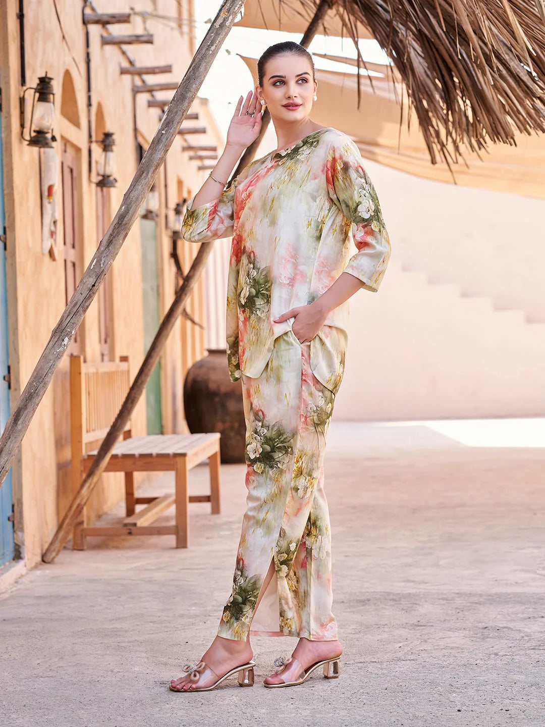 Yellow Floral Casual Co Ord Sets online 