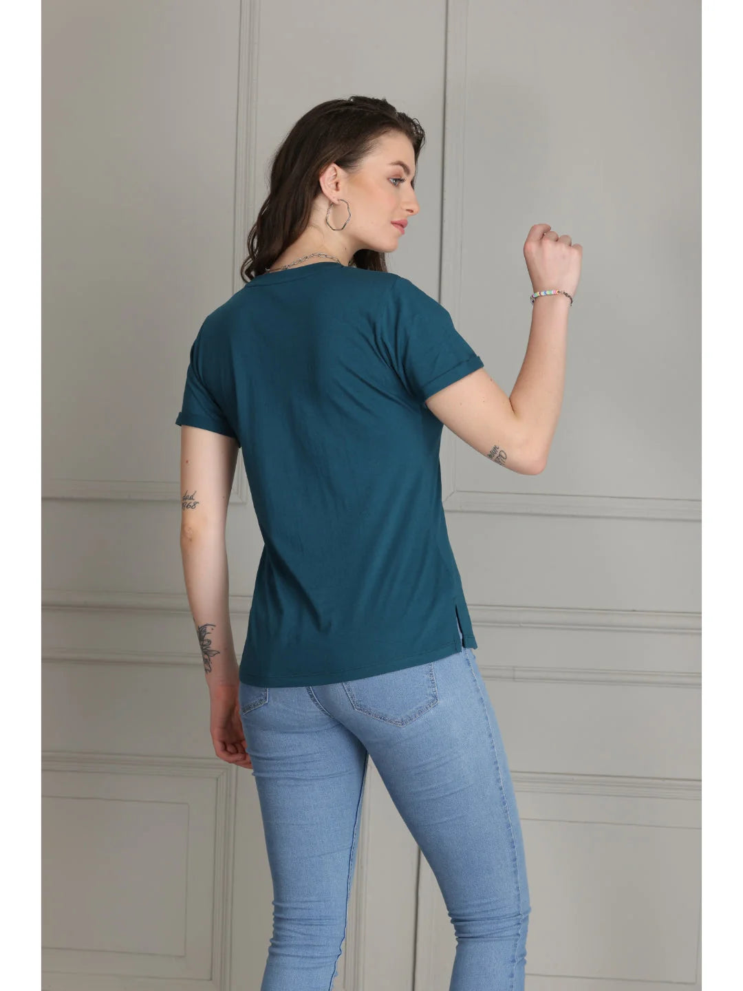 Airforce plain t shirts for women Tittli back view 