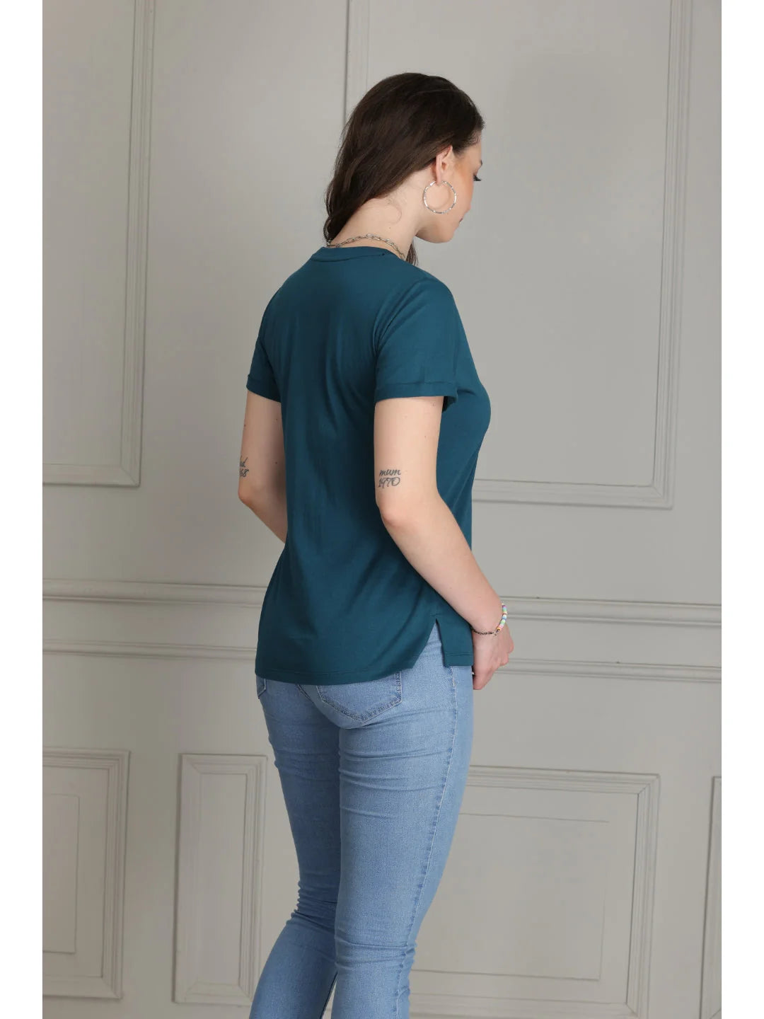 Airforce plain t shirts for women back view 