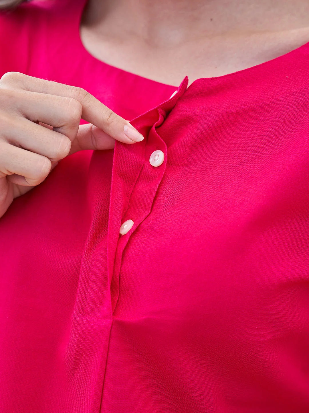 casual co ord set for women in Dark Pink Online closer look 