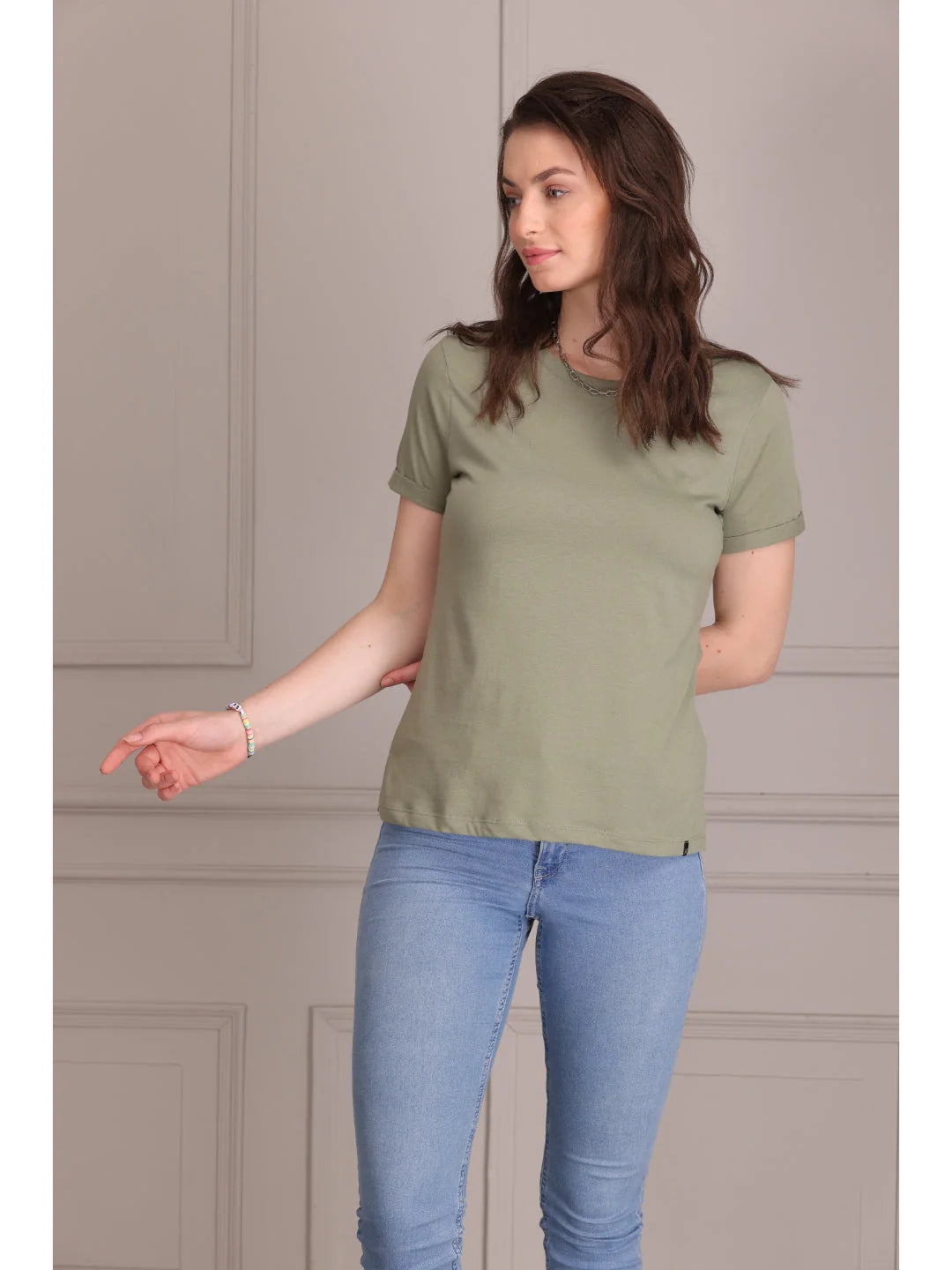 Olive plain t shirts for women Tittli 