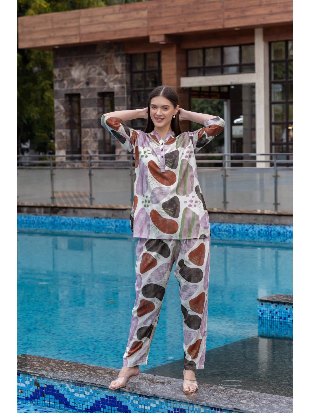 printed co ord set for women in Green Online 