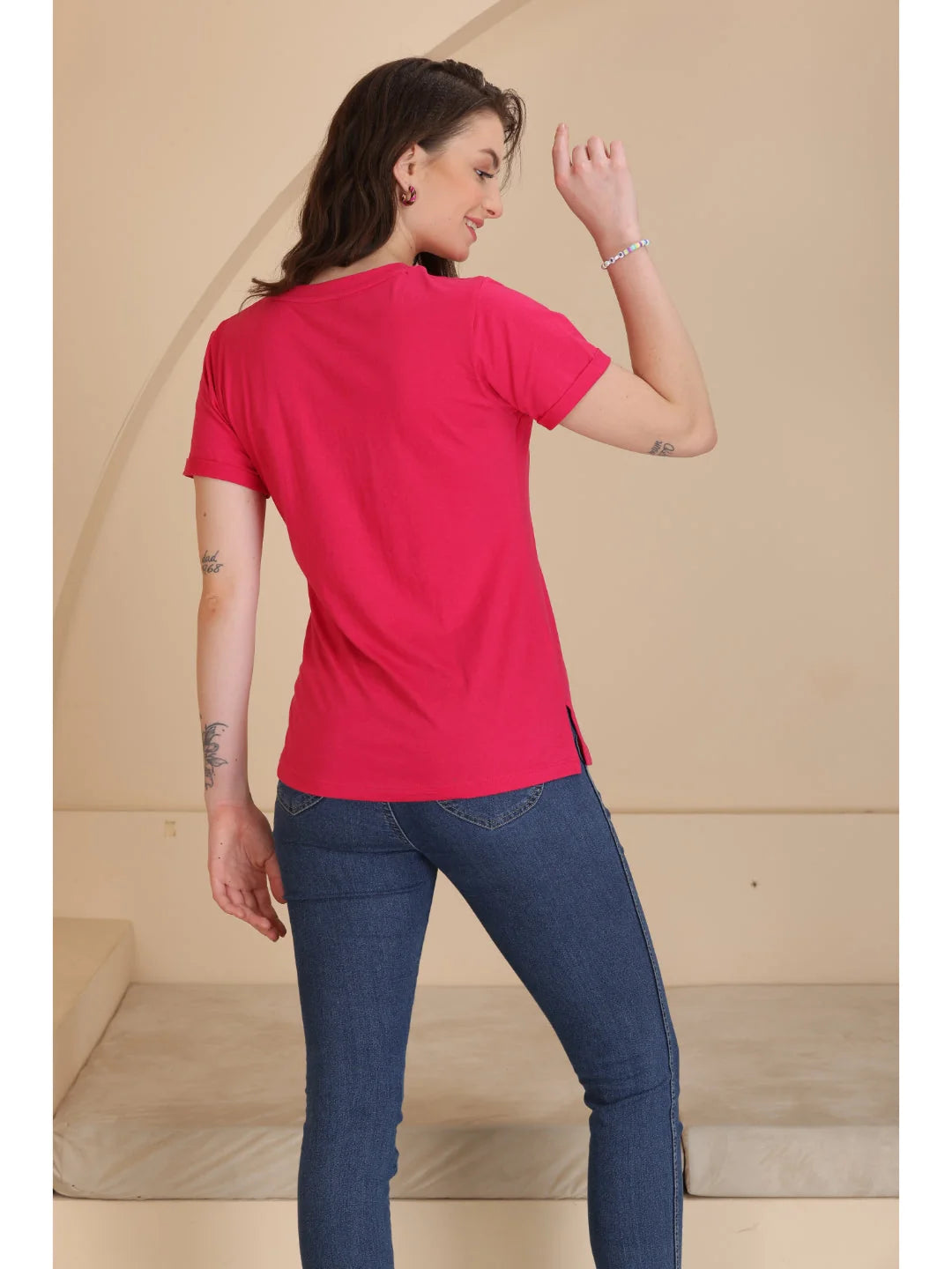 Rani plain t shirts for women Tittli back view 