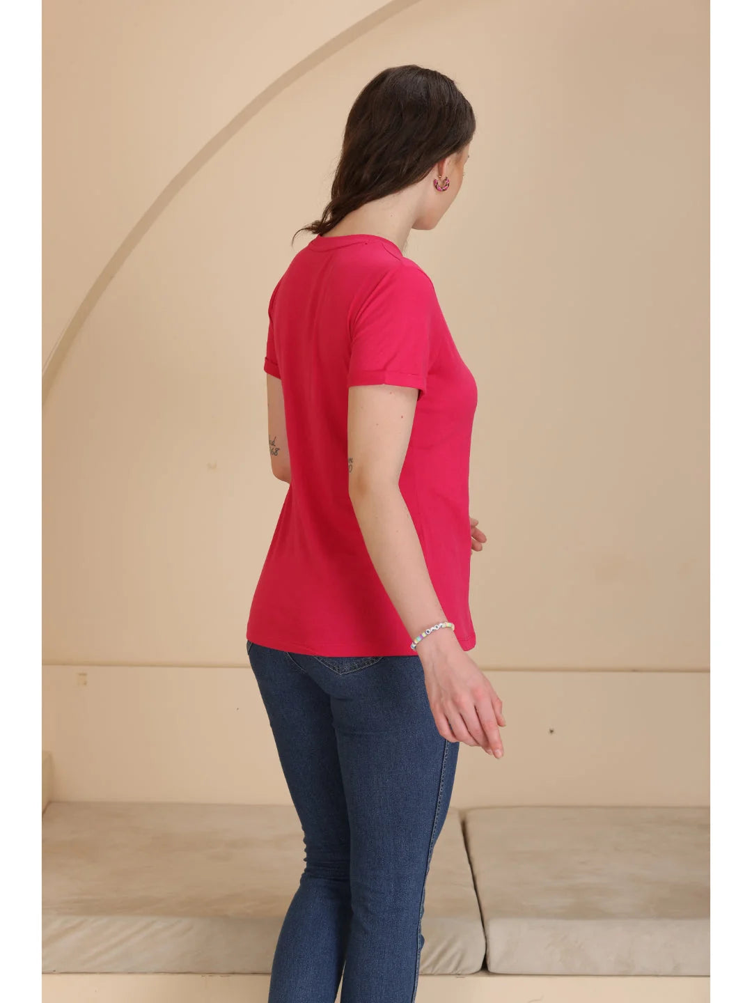 Rani plain t shirts for women back view 