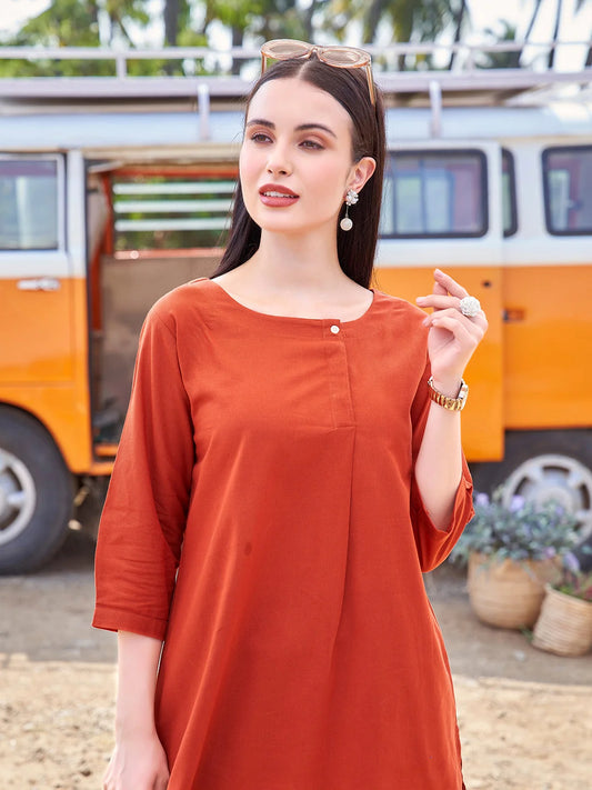 Rust casual co ord set for women 